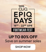 Cliq Epiq Days Footwear fest Upto 70% Off + Extra 12% Off (19-22 Apr)