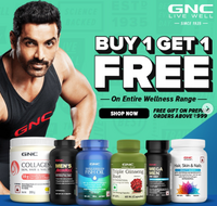 Guardian GNC Wellness: Buy 1 Get 1 Free on Entire wellness Range | Free Gift on Prepaid orders above ₹999