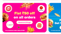 Tata Neu Weekend Binge - Flat 50 Off On Food Delivery Orders Above 499 + 5% Neu Coins