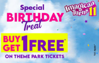 Imagicaa Special Birthday Treat : Buy 1, Get 1 Free on Theme Park tickets