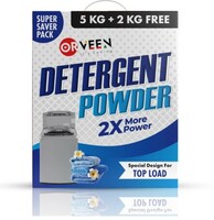 Orveen Detergent Powder with Lemon to Remove Tough Stains on Clothes, Dissolves Easily, Skin Friendly Detergent Powder 7 kg
