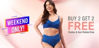 Clovia Weekend Only Sale: Buy 2 Get 2 Free on Panties & Non-Padded Bras