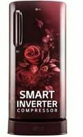 LG 185 L 5 Star Inverter Direct-Cool Single Door Refrigerator (GL-D201ASEU, Scarlet Euphoria, Base stand with drawer)