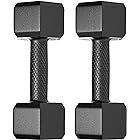 Protoner Pair Of 2 Kg Each Pvc Dumbbells Set Hex, Black