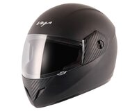 Vega Cliff ISI Certified Lightweight Full Face Gloss Finish Helmet with Clear Visor (Black, Size:L)
