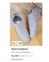 Mast & Harbour Men's Shoes Starts @ ₹399 at Myntra