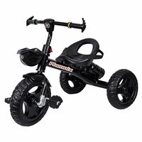 BeyBee Phoenix Safe & Secure, Durable Baby Tricycle with Seat Belt & Water Bottle| Kids (Black)