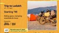 Amazon - Trip to Ladakh Deals - [April  24 - 28] -Starting Rs 99 Auto Accessories - Camping Essentials - Riding gears & More + Bank Offers