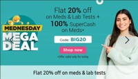 Flat 20% off on meds and lab test netmeds