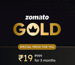 Zomato Gold 3 months @ Rs.19  (user specific)