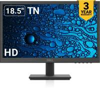 DELL 18.5 inch HD LED Backlit TN Panel with 3-Years Warranty, Brightness 200 cd/m, Contrast Ratio 600:1, 16.7m Colours, Colour Gamut 72% NTSC (CIE 1931), HDMI & VGA, Tilt adjustment Monitor