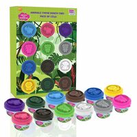 ToyMagic Animal Themed Clay/Soft Water Based FunDough with 2 in 1 Moulding Lid Pack of 12 Tubs 25gm Each|Fun with Dough