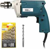 WONDERCUT Wc-Ed-10-B-Cmb Drill Machine 10Mm With Free 13Pcs Hss Drill Bits & 1Pc Masonary Bit Combo, Blue