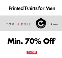 Ajio: Minimum 70% off on printed tshirts for men