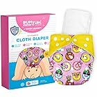 Bumtum Cloth Diapers for Babies 0 to 3 Years | Pack of 1 with Inserts | Reusable Diaper for New Born Baby, Cloth Diapers, 5hrs Absorbency, Freesize, Washable, Cotton, Extra Soft (Pink Yellow Dounut)