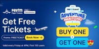 Paytm Flight Tickets Buy 1 Get 1 Free for first 100 users (Friday 4 PM)