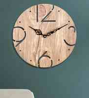 Brown Engineered Wood Bob Modern Wall Clock