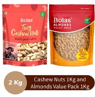 Premium cashews and essential almonds - combo- 2kg
