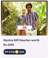 Myntra Gift Voucher worth Rs.1500 Using Supercoins 2000