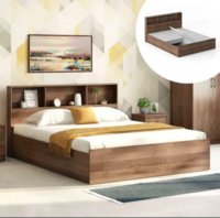 SimplyWud Jasper King Storage Bed With Headboard Storage (Finish : Classic Walnut)