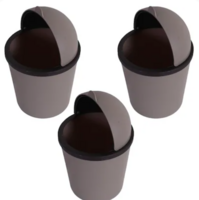 Kuber Industries Table Dustbin | Pack of 3 (Coffee)