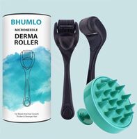 Derma Roller for Beard Hair Skin Face + Hair Scalp Massager Shampoo Brush Combo [Apply 50% off coupon]