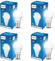 PHILIPS 10 W Standard B22 LED Bulb  (White, Pack of 4)