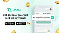 Cheq - 1000 cheq chips on next bill payment of 2000 (user specific) 