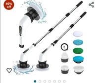 Electric Spin Scrubber Rechargeable Cleaning Brush, Cordless and Portable Power Scrubber Kit with Replaceable Brush Heads,x Scrubber for Cleaning Tile, Sink, Window, Floor, Tub, Car (7 in 1) 