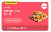 100% discount up to ₹100 on the purchase of Zomato gift card. For paytm pro max users.