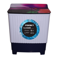 FOXSKY 7.5 Kg Semi Automatic Washing Machine with 3D Scrub Technology (Aqua Wash, Maroon) 
