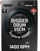 Samsung 9 kg, Hygiene Steam with Inbuilt Heater, Digital Inverter, Fully-Automatic Front Load Washing Machine (WW90T4040CB1TL, Black, Awarded as Washing Machine Brand of the year)