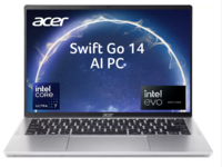 Acer Swift Go 14 AI Powered EVO Intel Core Ultra 7 155H - (16 GB/1 TB SSD/Windows 11 Home) SFG14-72T -7612 Thin and Light Laptop  (14 Inch, Pure Silver, 1.32 Kg, With MS Office)