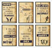 VantageKart Hope, Success, Believe, Time, Idea, Happy Inspirational Motivational Self Adhesive Wall Posters For Home & Office Decor (Paper, 12x18-inch, Brown) - Set of 6 @ 109/-