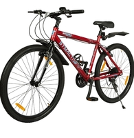 Amazon Brand - Symactive PowerMile S2000 Series, 26T Geared Mountain Bike/Bicycle/Cycle (Shimano 21-Speed Gear), Dual V-Brake, Frame Size: 18 inch (Red Color) Ideal for Unisex Adults 