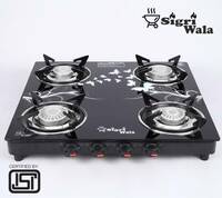 Sigri-wala Surya ISI Certified Toughened Door Step WarrantyTornado Glass Manual Gas Stove  (4 Burners)