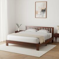 Amazon Brand - Solimo Petra Solid Sheesham Wood King Bed (Teak Finish) 