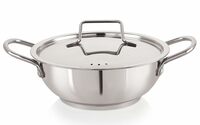 NIRLON Deluxe Stainless Steel Deep Kadai with Steel Lid | 1.8 Liter
