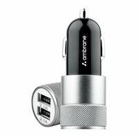 Ambrane 12W Fast Car Charger (ACC74, Black & Silver)