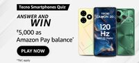 Amazon Tecno Smartphone Quiz Answers (Chance to win ₹5000)