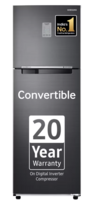 SAMSUNG 256 L Frost Free Double Door 3 Star Convertible Refrigerator with Convertible, Digital Inverter with Display  (Luxe Black, RT30C3733BX/HL)
