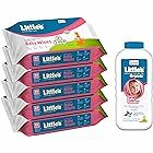 Little's Soft Cleansing Baby Wipes (80 wipes) pack of 5 & Organix Gentle Baby Powder, 400g, White 61% off