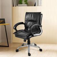 Oakcraft SkCraft Black Office / Study Chair Leatherette Office Adjustable Arm Chair