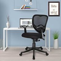Savya Home® Delta Executive Ergonomic Office Chair| Height Adjustable Seat (Black, Qty-1)