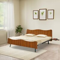 Amazon Brand - Solimo Darius Metal Queen Size Bed (Metal, Black)