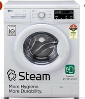 LG 7 Kg 5 Star Inverter Touch Panel Fully-Automatic Front Load Washing Machine with In-Built Heater (FHM1207SDW, White, 6 Motion Direct Drive, 1200 RPM & Steam)