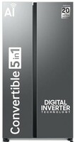 Samsung 653 L, 3 Star, Frost Free, Double Door, Convertible 5-in-1 Digital Inverter, Side By Side Al Enabled Smart Refrigerator with WiFi (RS76CG8003S9HL, Silver, Refined Inox, 2024 Model)