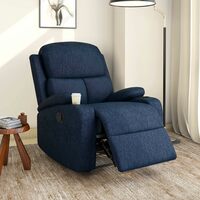 @home by Nilkamal Matt 1 Seater Fabric Manual Recliner with Cup Holder (Blue)