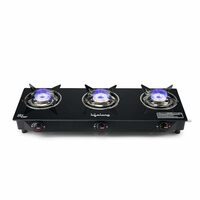 Lifelong LLGS930 Manual Ignition, High Efficiency 3 Burner Gas Stove with Toughened Glass Top