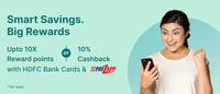 Upto 10X Reward points or 10% Cashback with HDFC Bank Cards & PayZApp on PharmEasy